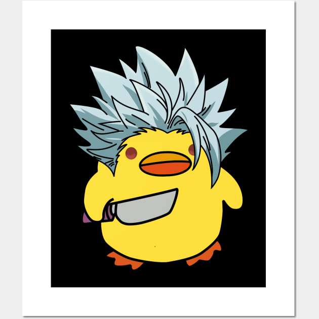 Ban, duck with knife! Wall Art by Anime Meme's